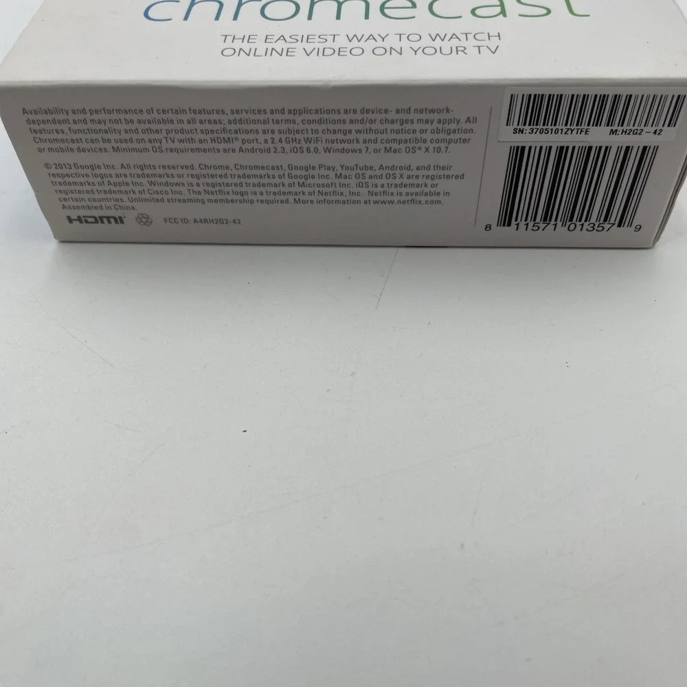 Google Chromecast GA3A00028A14 HDMI Streaming Media Player